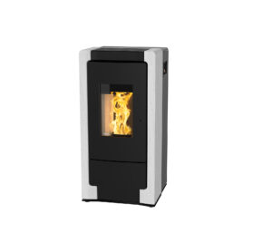 Rika Como II Pellet fire with White Stone Casing